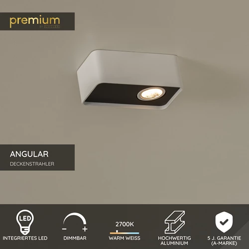Lucide ANGULAR - Deckenstrahler - LED Dim. - 1x6W 2700K - Weiß | Premium - USP